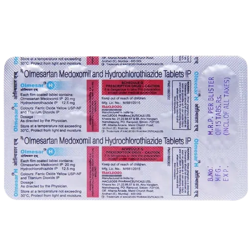 olmesar h 20mg tablet 15's